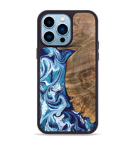 iPhone 14 Pro Max Wood Phone Case - Chrissy (Blue, 801556)