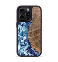 iPhone 15 Pro Wood Phone Case - Chrissy (Blue, 801556)