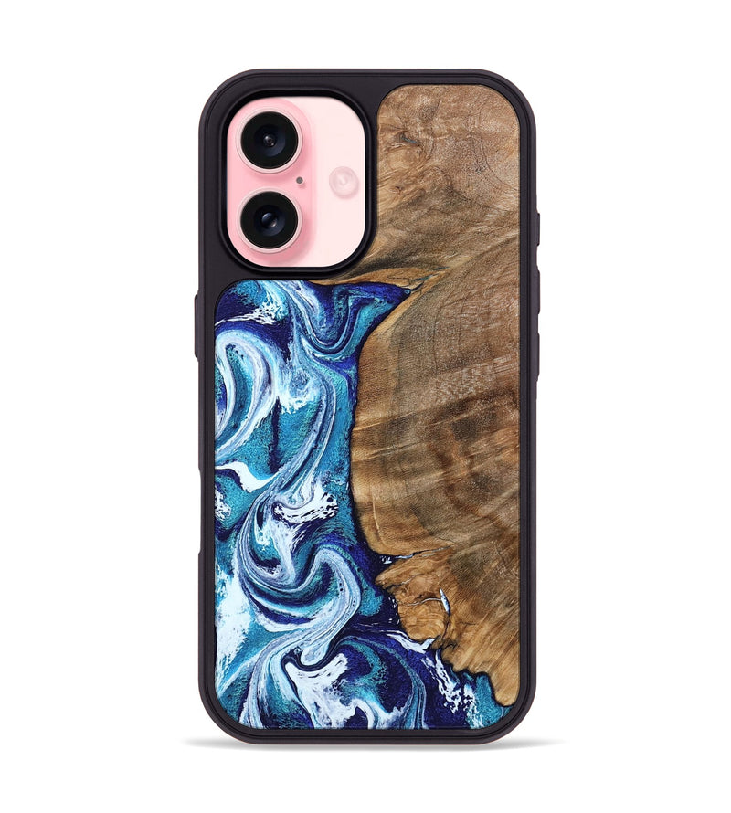 iPhone 16 Wood Phone Case - Chrissy (Blue, 801556)