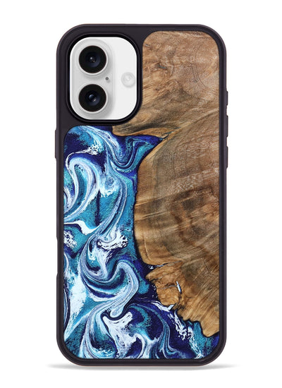 iPhone 16 Plus Wood Phone Case - Chrissy (Blue, 801556)