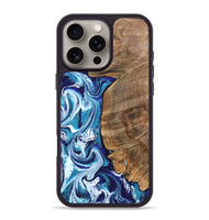 iPhone 16 Pro Max Wood Phone Case - Chrissy (Blue, 801556)