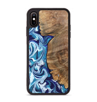 iPhone Xs Max Wood Phone Case - Chrissy (Blue, 801556)