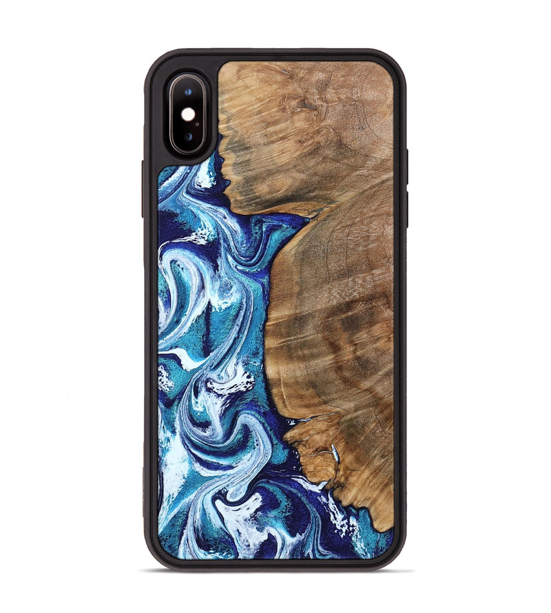 iPhone Xs Max Wood Phone Case - Chrissy (Blue, 801556)