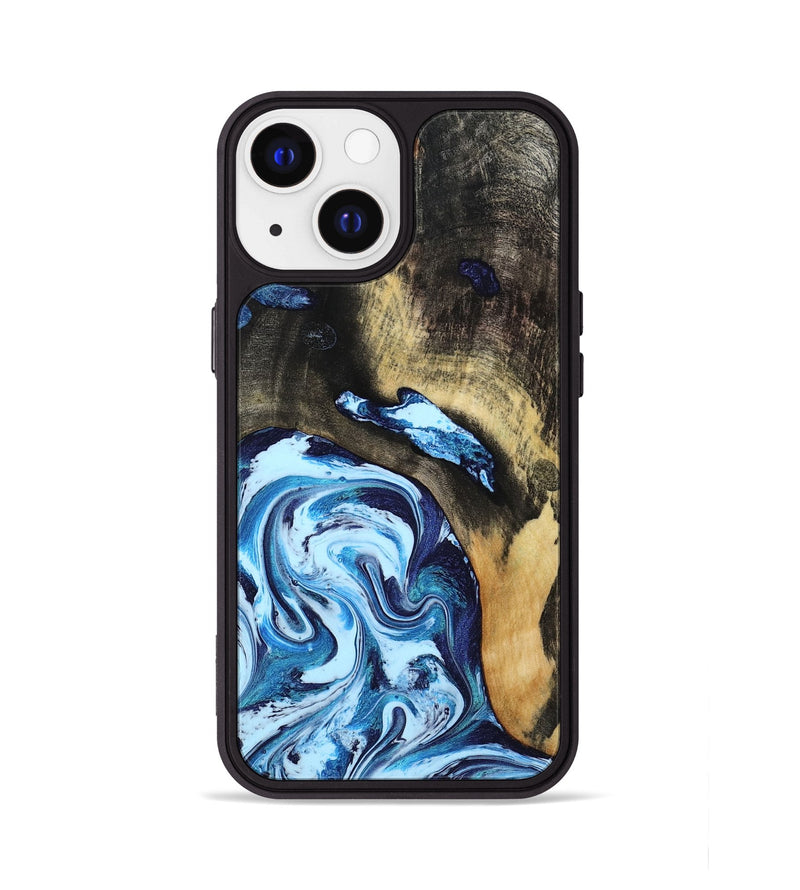 iPhone 13 Wood Phone Case - Hailey (Blue, 801558)