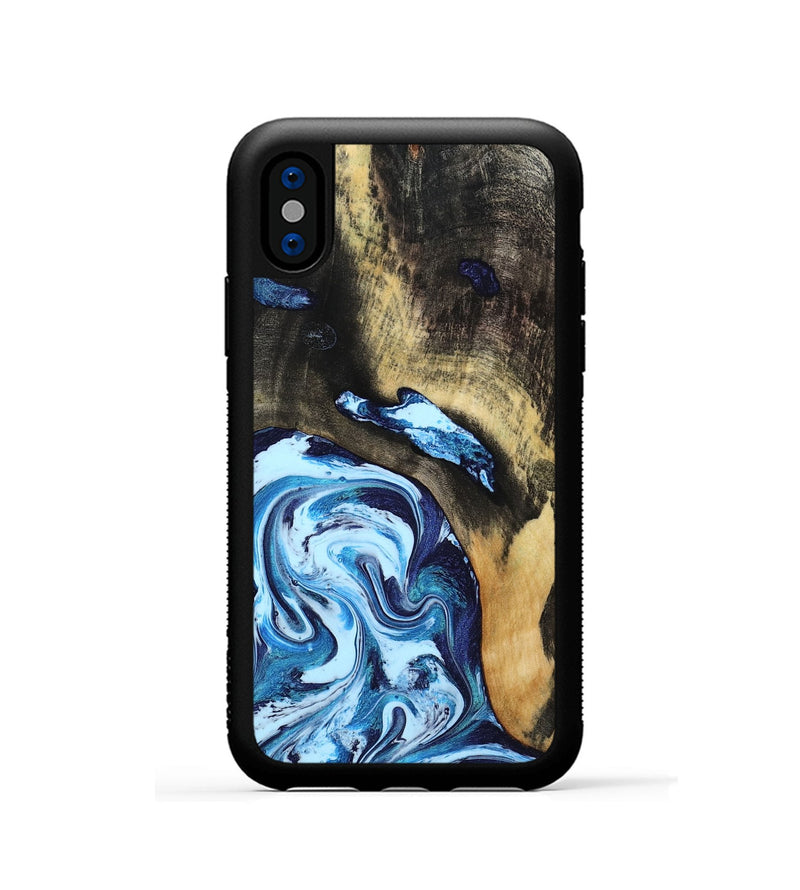 iPhone Xs Wood Phone Case - Hailey (Blue, 801558)