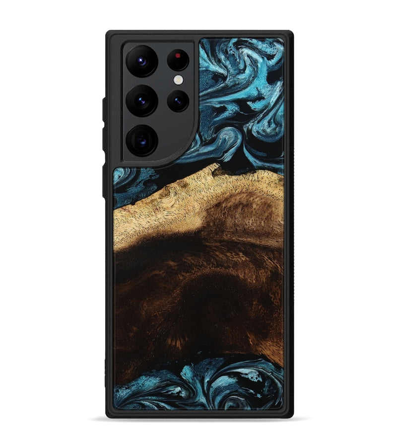Galaxy S22 Ultra Wood Phone Case - Elliot (Blue, 801560)