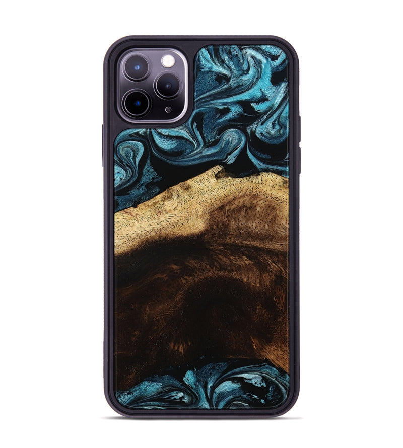 iPhone 11 Pro Max Wood Phone Case - Elliot (Blue, 801560)