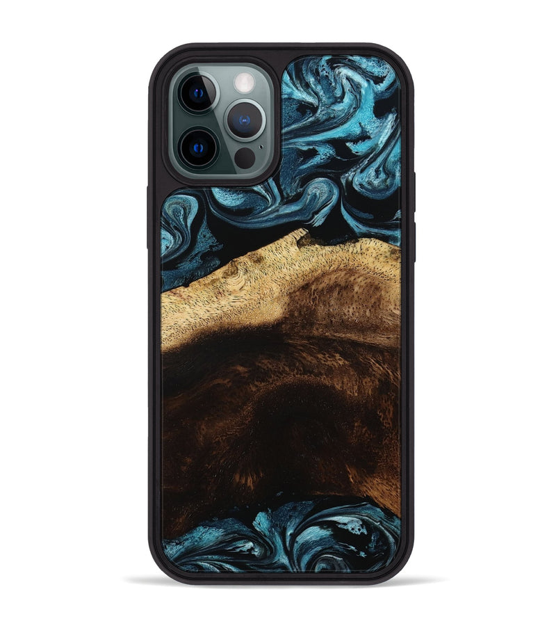 iPhone 12 Pro Max Wood Phone Case - Elliot (Blue, 801560)