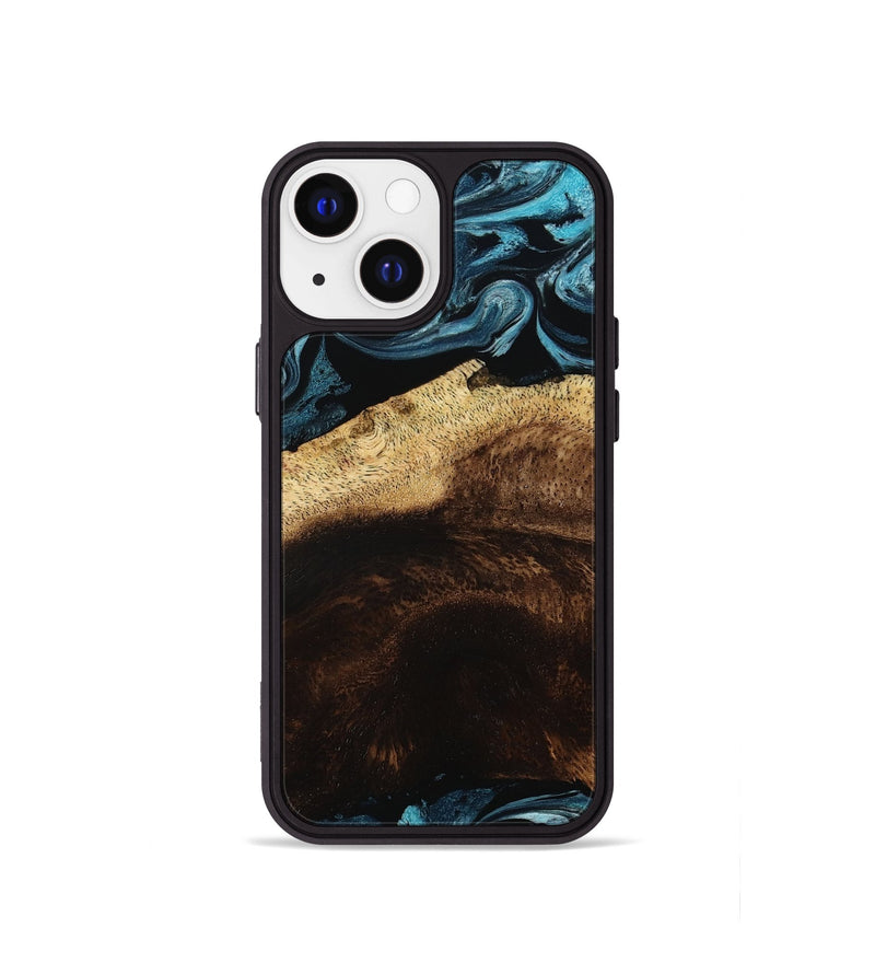 iPhone 13 mini Wood Phone Case - Elliot (Blue, 801560)
