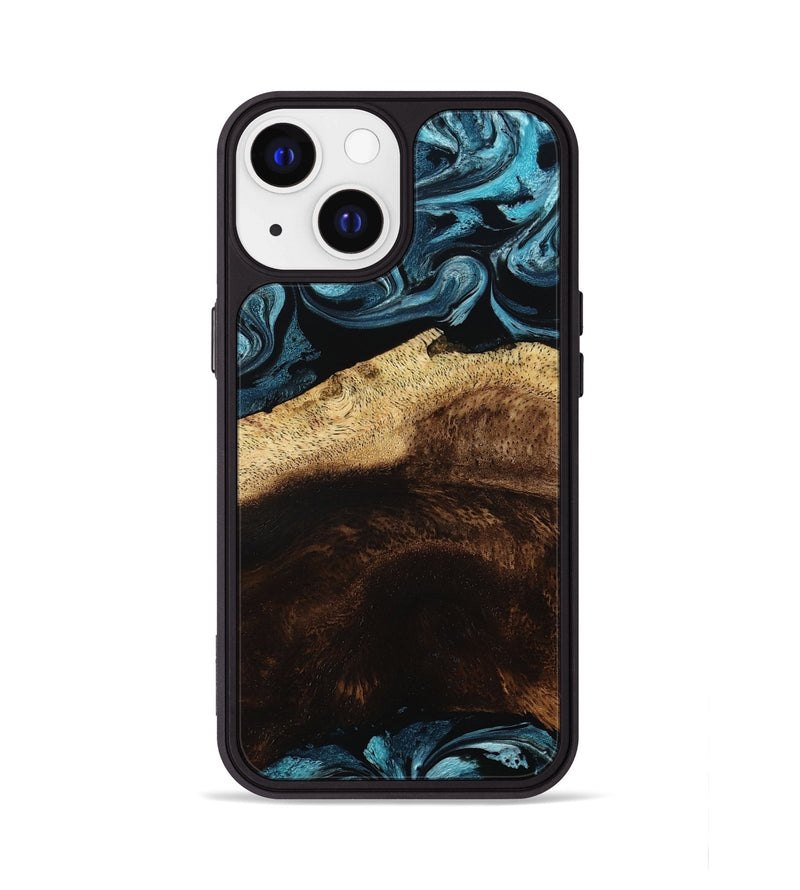 iPhone 13 Wood Phone Case - Elliot (Blue, 801560)