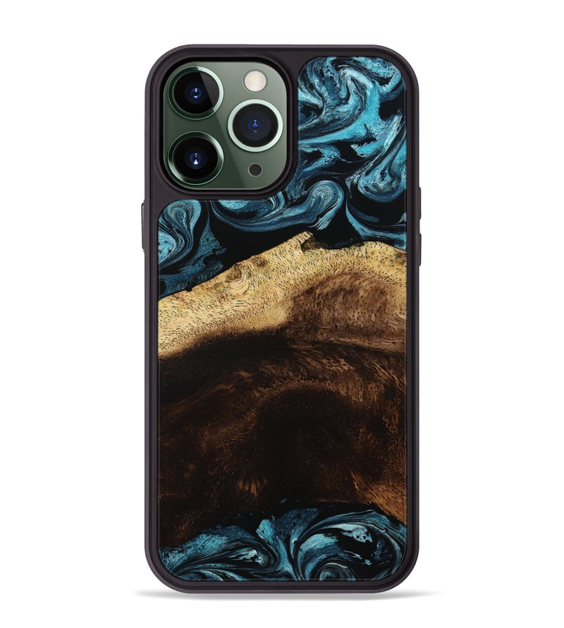 iPhone 13 Pro Max Wood Phone Case - Elliot (Blue, 801560)