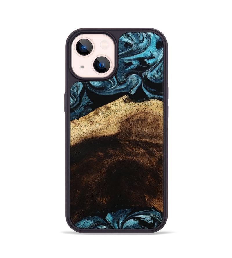 iPhone 14 Wood Phone Case - Elliot (Blue, 801560)