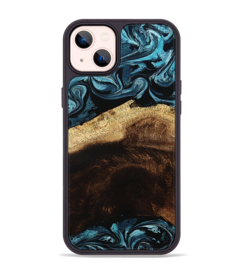 iPhone 14 Plus Wood Phone Case - Elliot (Blue, 801560)