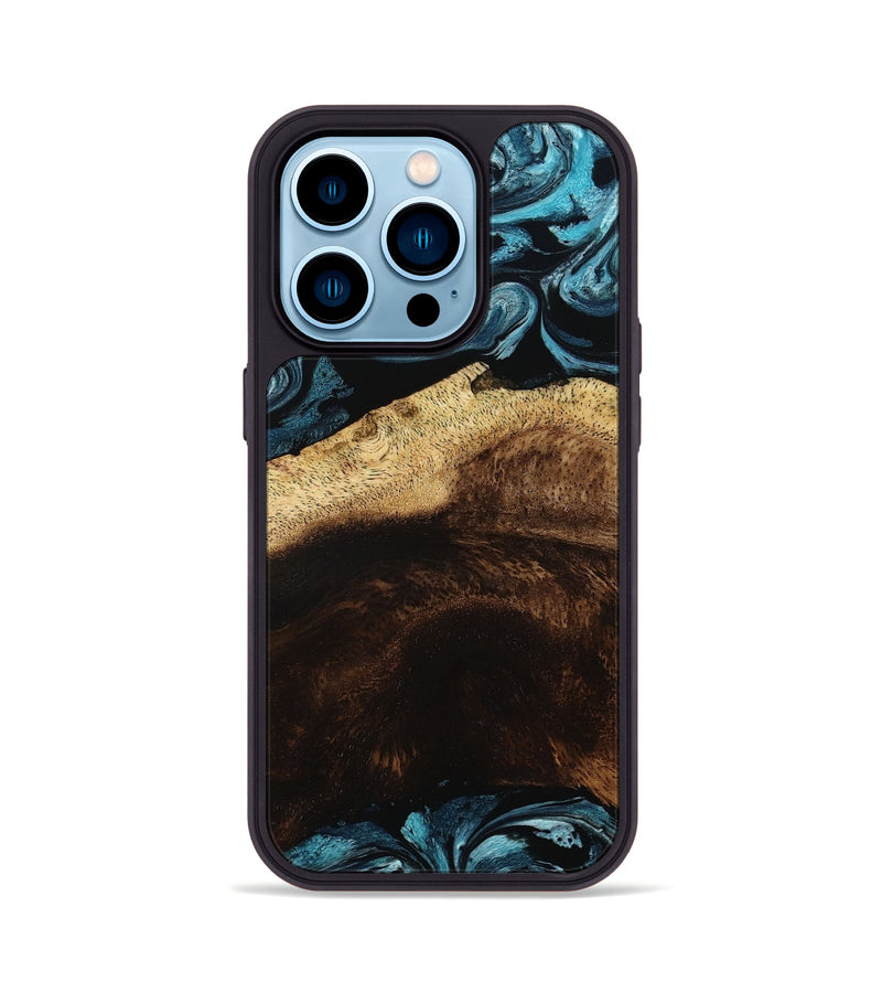 iPhone 14 Pro Wood Phone Case - Elliot (Blue, 801560)