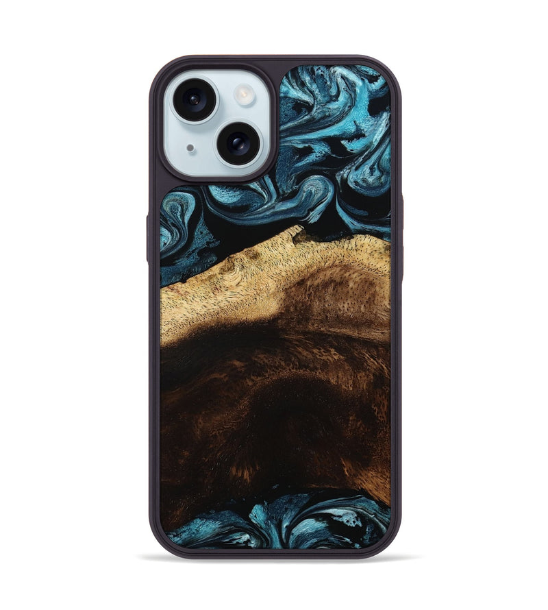 iPhone 15 Wood Phone Case - Elliot (Blue, 801560)