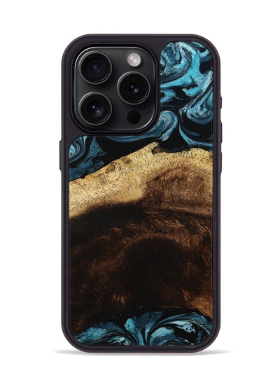 iPhone 15 Pro Wood Phone Case - Elliot (Blue, 801560)