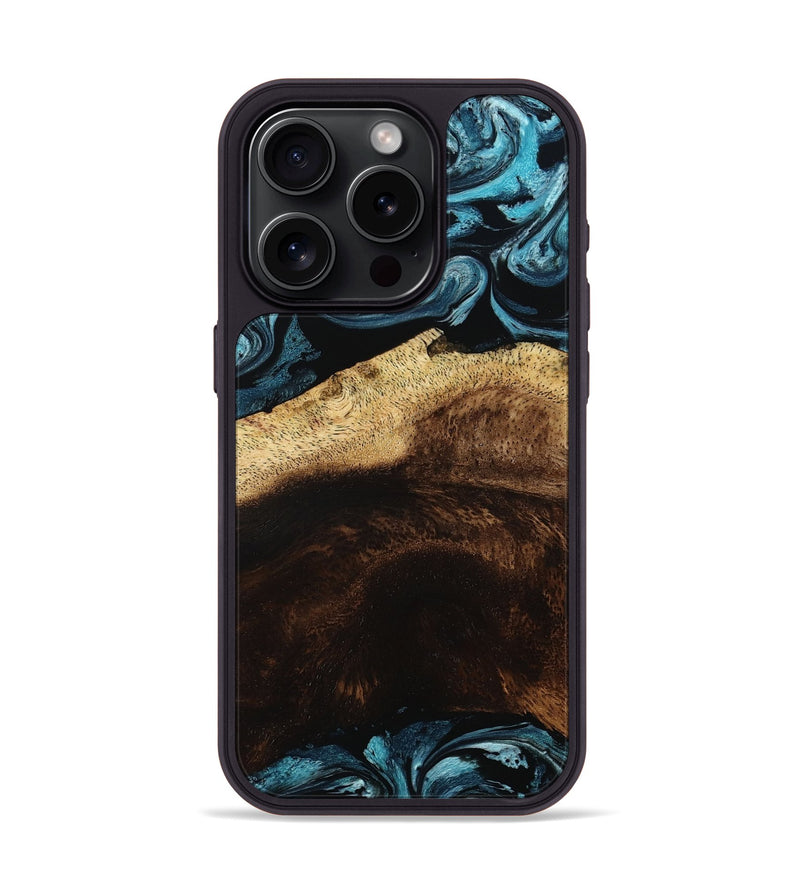 iPhone 15 Pro Wood Phone Case - Elliot (Blue, 801560)