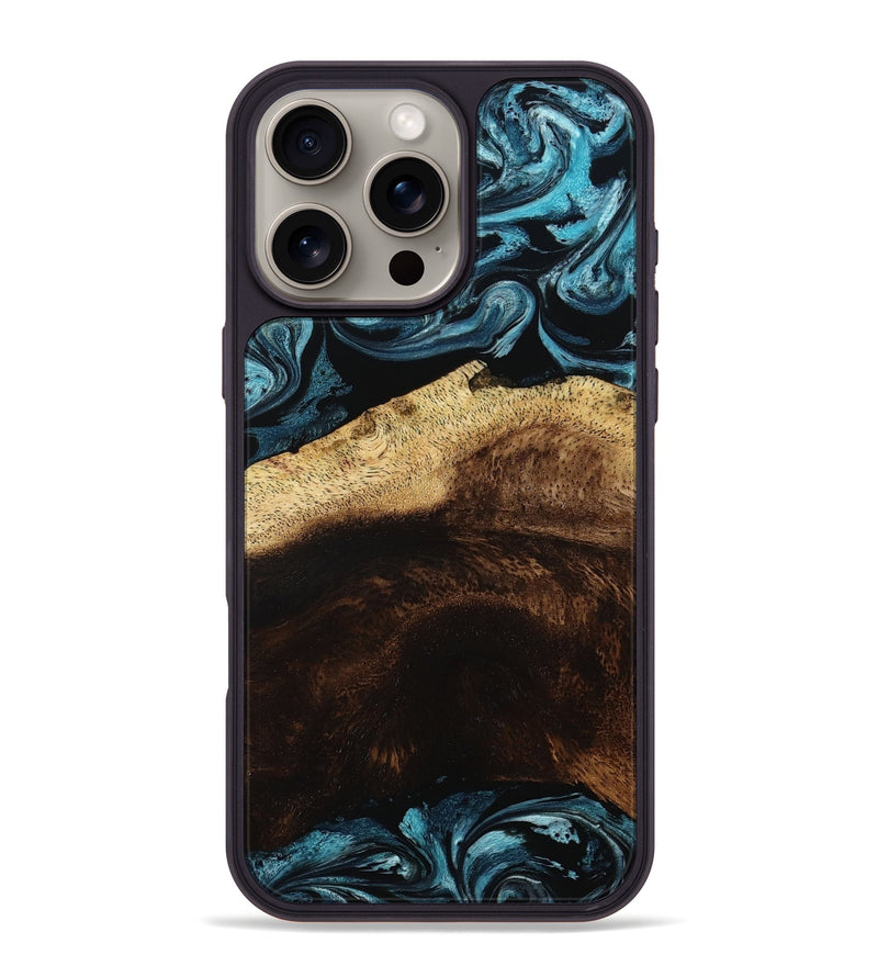 iPhone 16 Pro Max Wood Phone Case - Elliot (Blue, 801560)