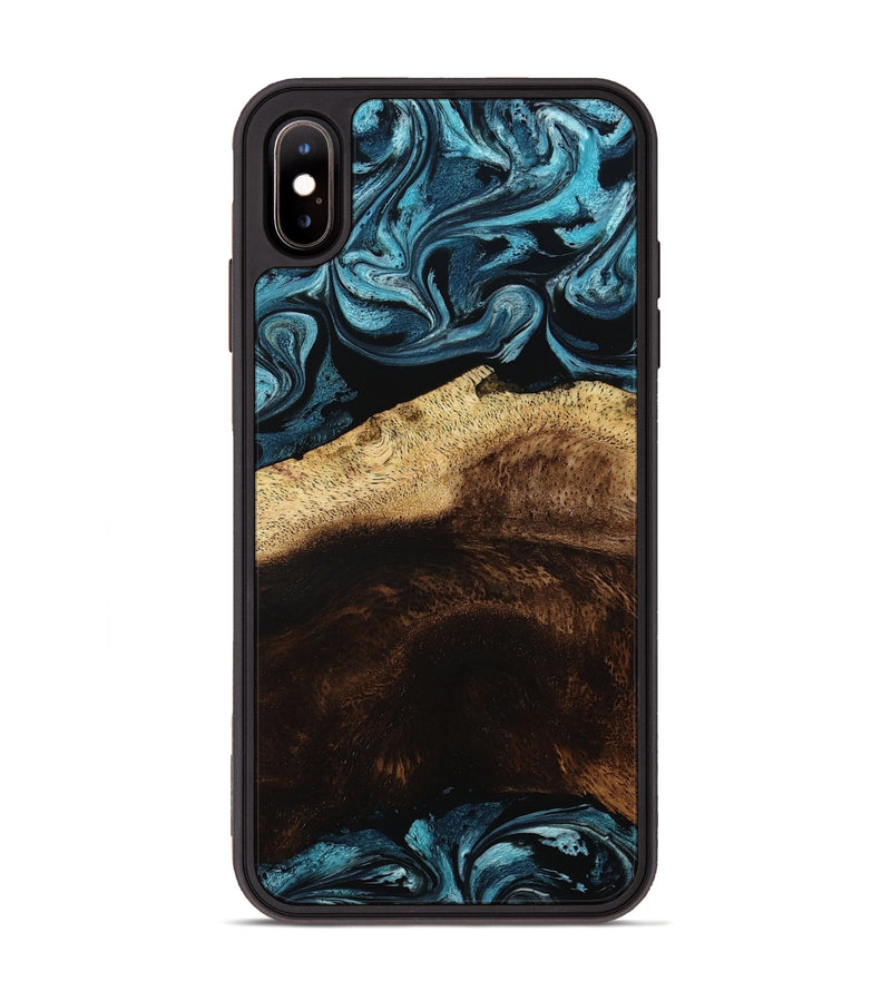 iPhone Xs Max Wood Phone Case - Elliot (Blue, 801560)