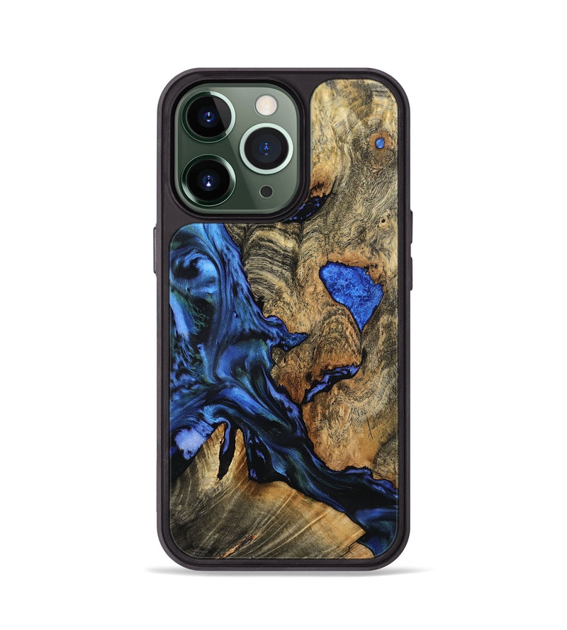 iPhone 13 Pro Wood Phone Case - Jaylin (Blue, 801561)