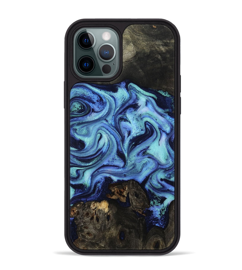 iPhone 12 Pro Max Wood Phone Case - Caspian (Blue, 801562)