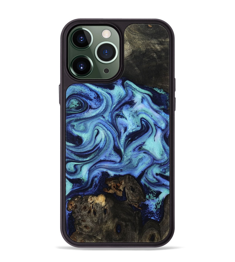 iPhone 13 Pro Max Wood Phone Case - Caspian (Blue, 801562)