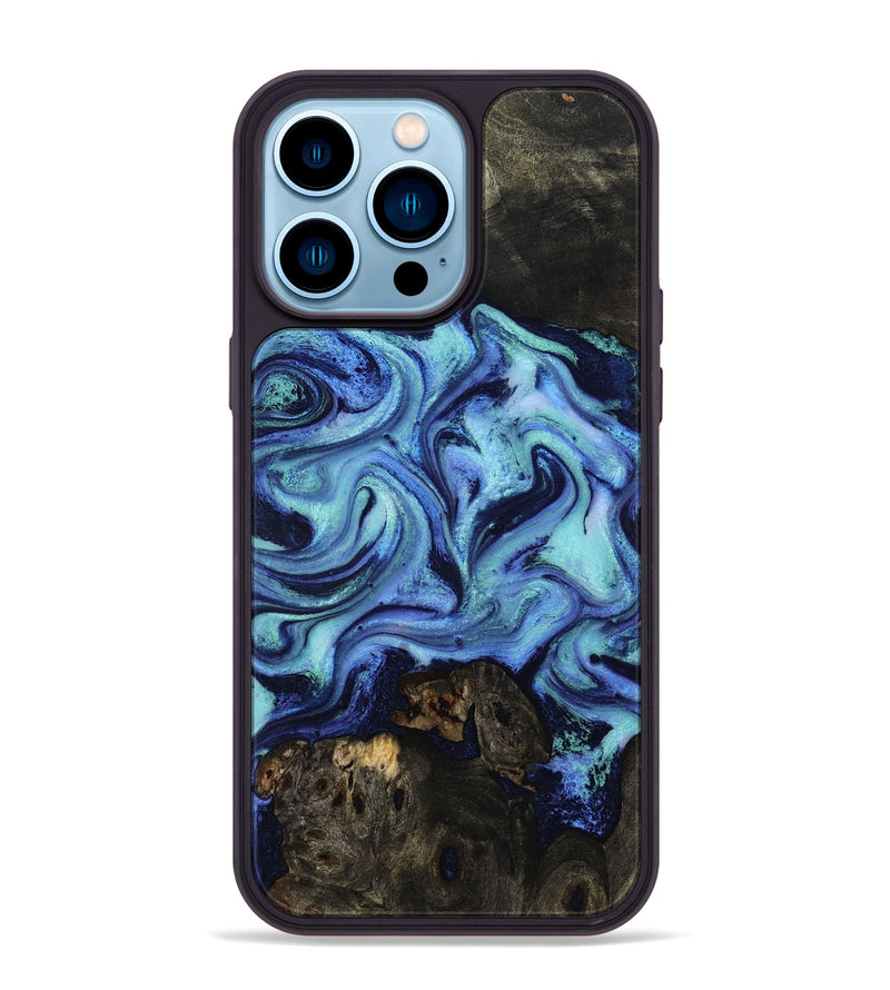 iPhone 14 Pro Max Wood Phone Case - Caspian (Blue, 801562)
