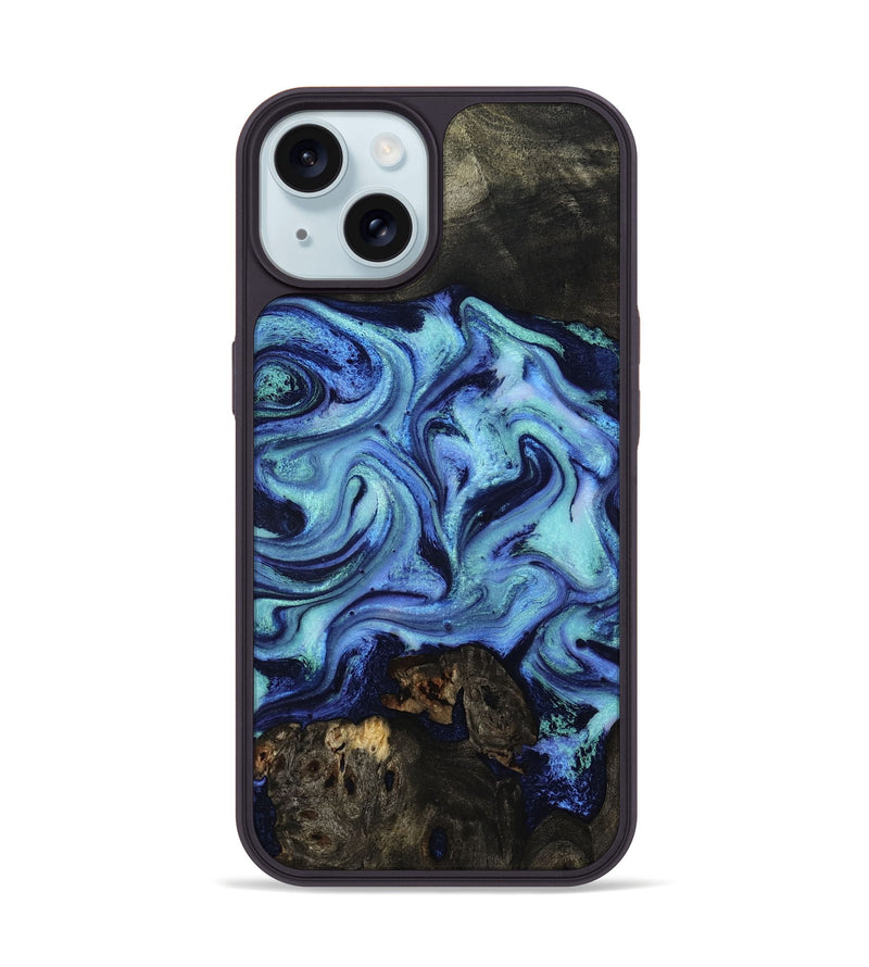 iPhone 15 Wood Phone Case - Caspian (Blue, 801562)