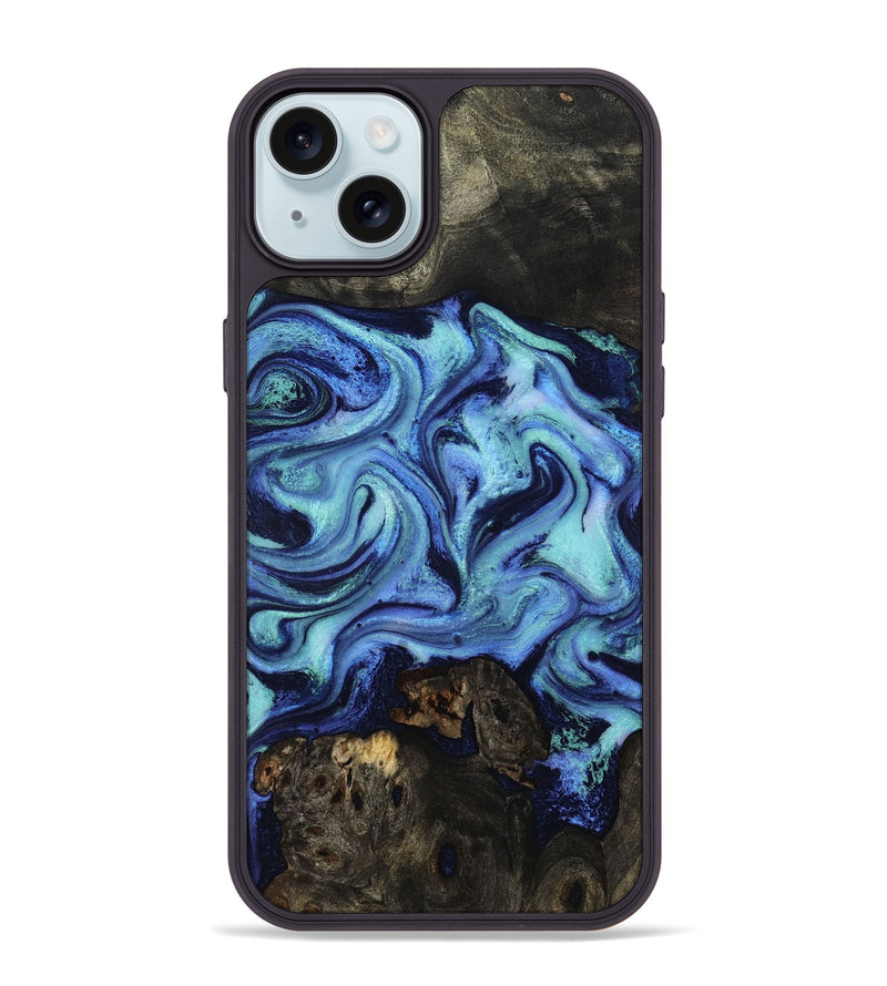 iPhone 15 Plus Wood Phone Case - Caspian (Blue, 801562)