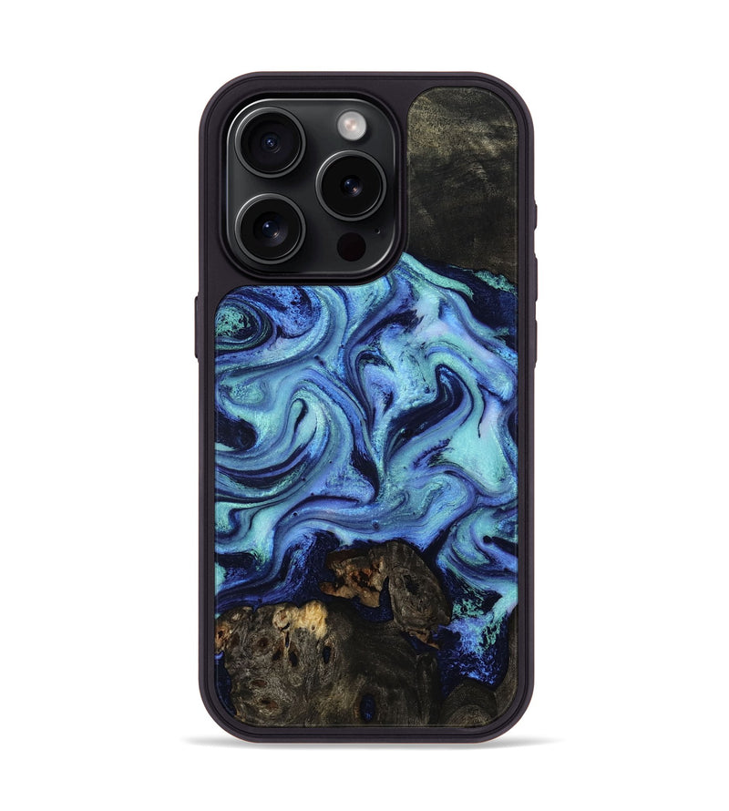 iPhone 15 Pro Wood Phone Case - Caspian (Blue, 801562)
