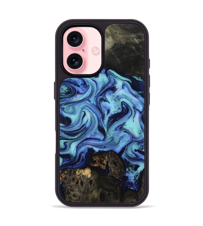 iPhone 16 Wood Phone Case - Caspian (Blue, 801562)