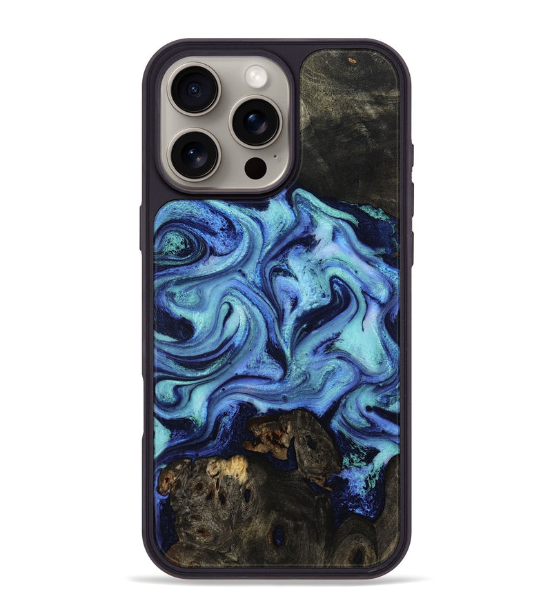iPhone 16 Pro Max Wood Phone Case - Caspian (Blue, 801562)