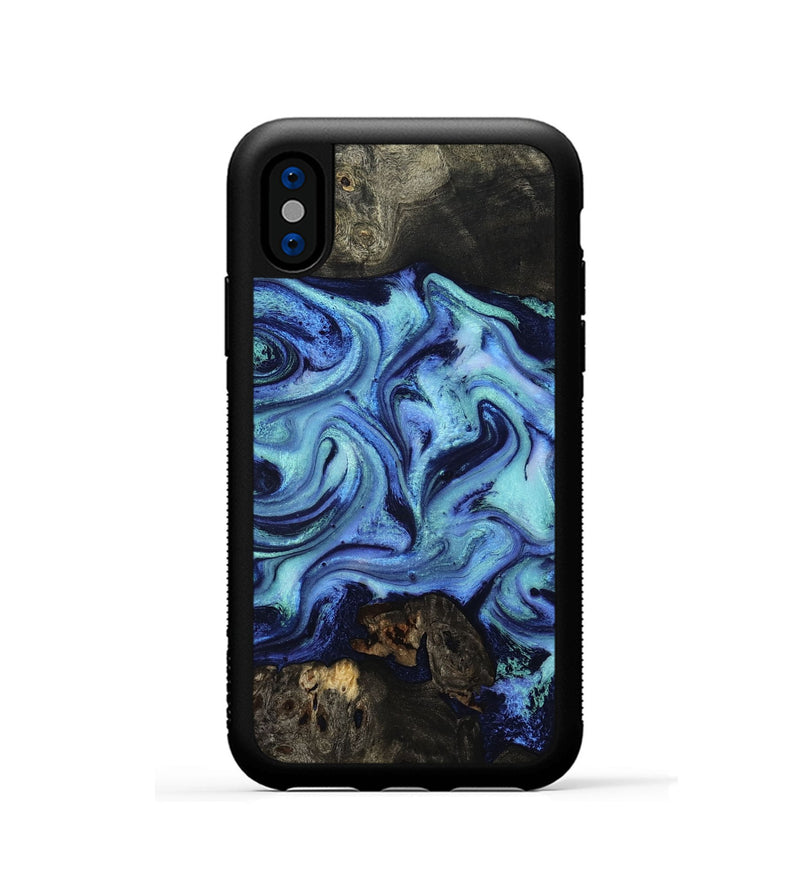 iPhone Xs Wood Phone Case - Caspian (Blue, 801562)