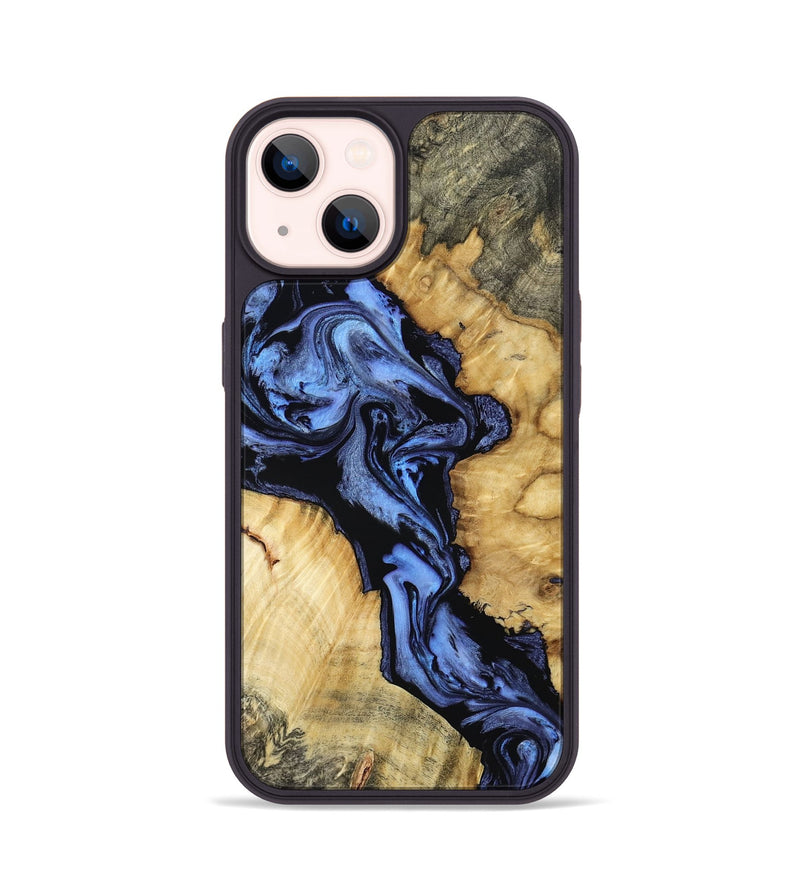 iPhone 14 Wood Phone Case - Alonso (Blue, 801564)