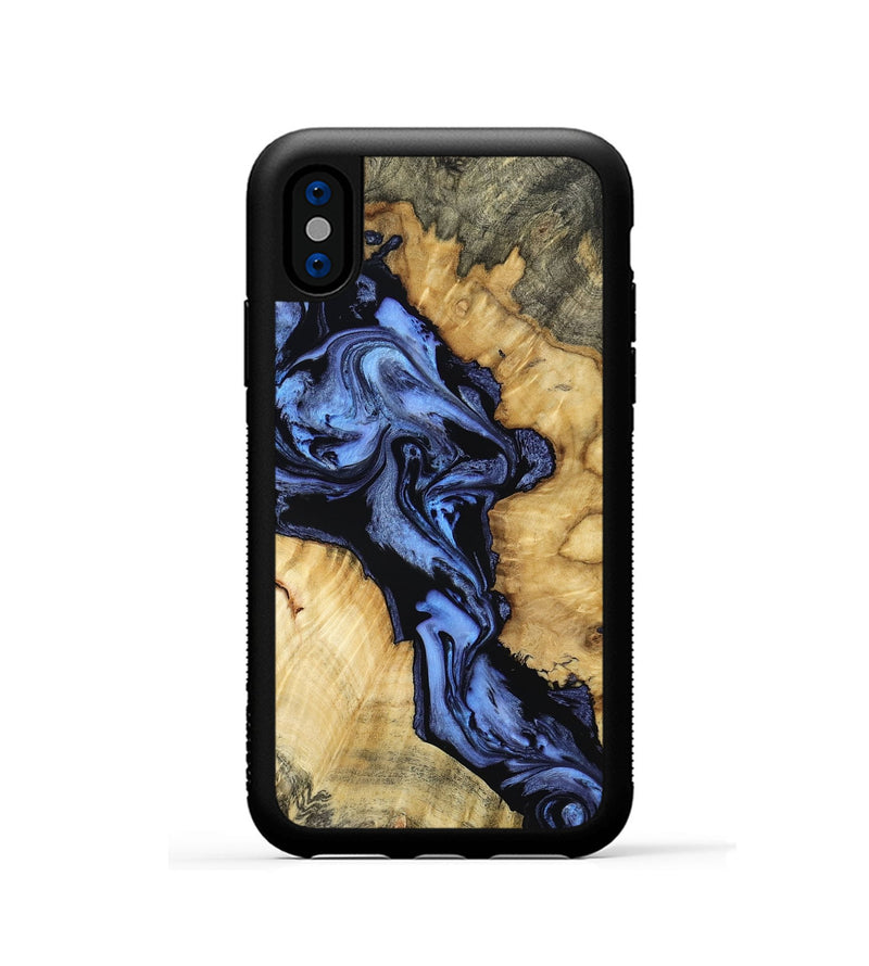 iPhone Xs Wood Phone Case - Alonso (Blue, 801564)