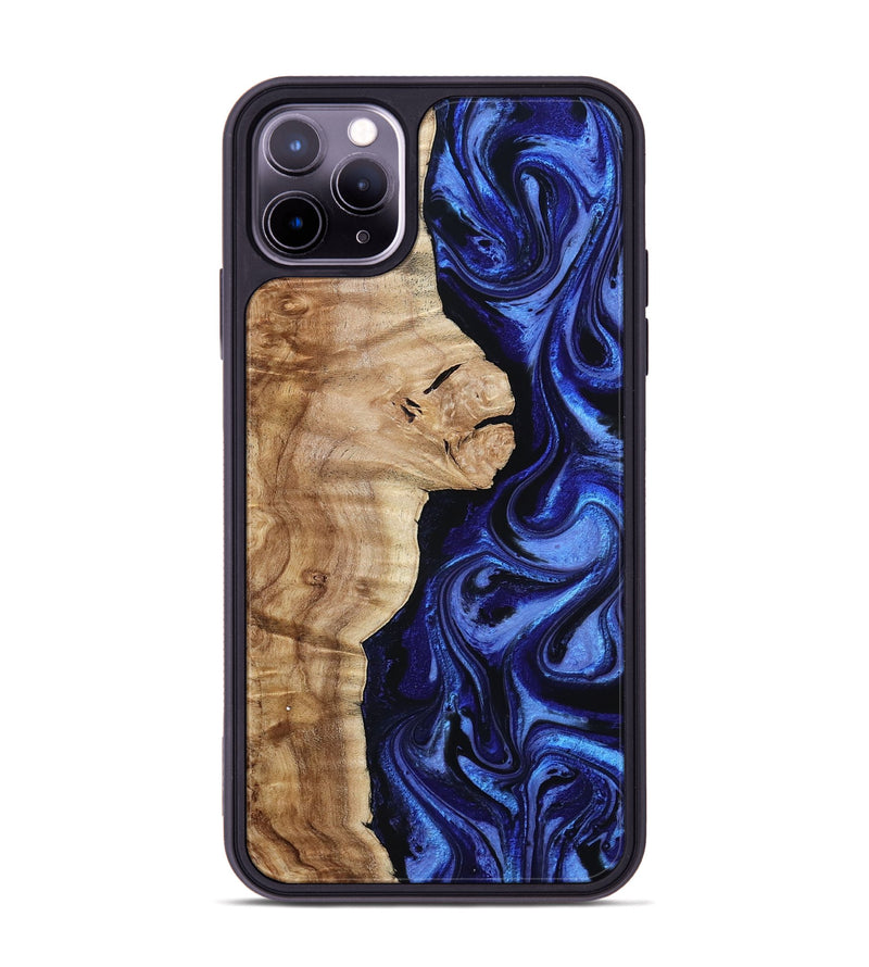 iPhone 11 Pro Max Wood Phone Case - Maurice (Blue, 801565)
