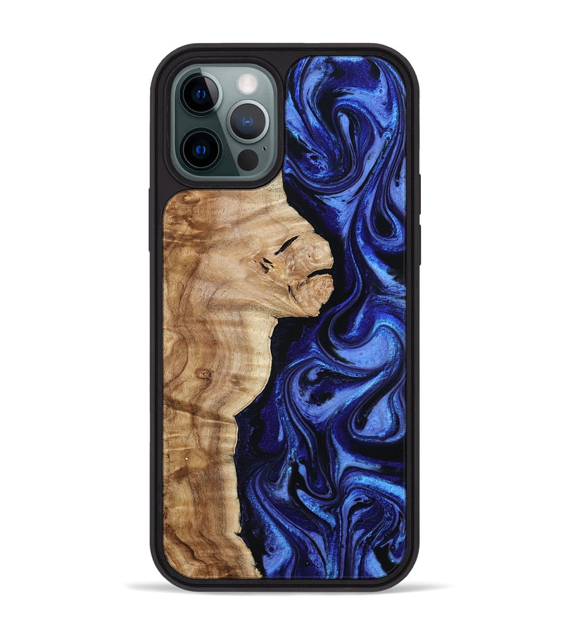 iPhone 12 Pro Max Wood Phone Case - Maurice (Blue, 801565)