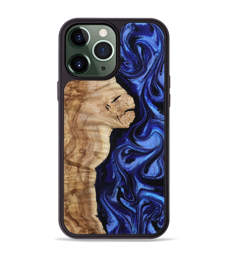 iPhone 13 Pro Max Wood Phone Case - Maurice (Blue, 801565)