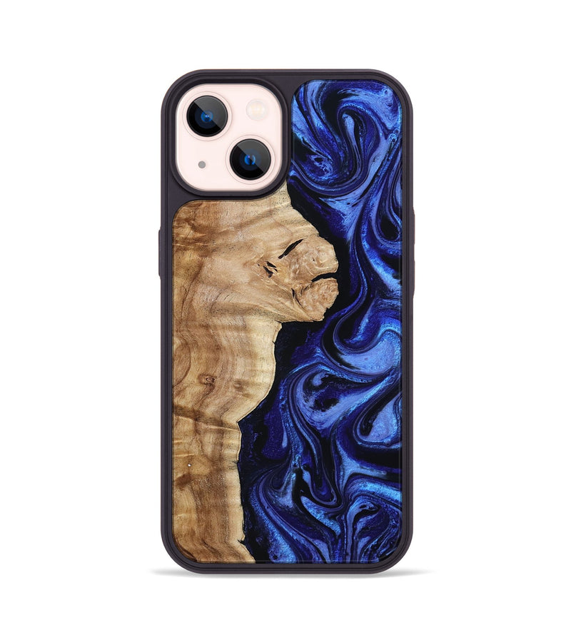 iPhone 14 Wood Phone Case - Maurice (Blue, 801565)