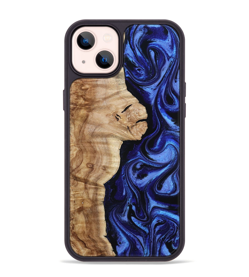 iPhone 14 Plus Wood Phone Case - Maurice (Blue, 801565)