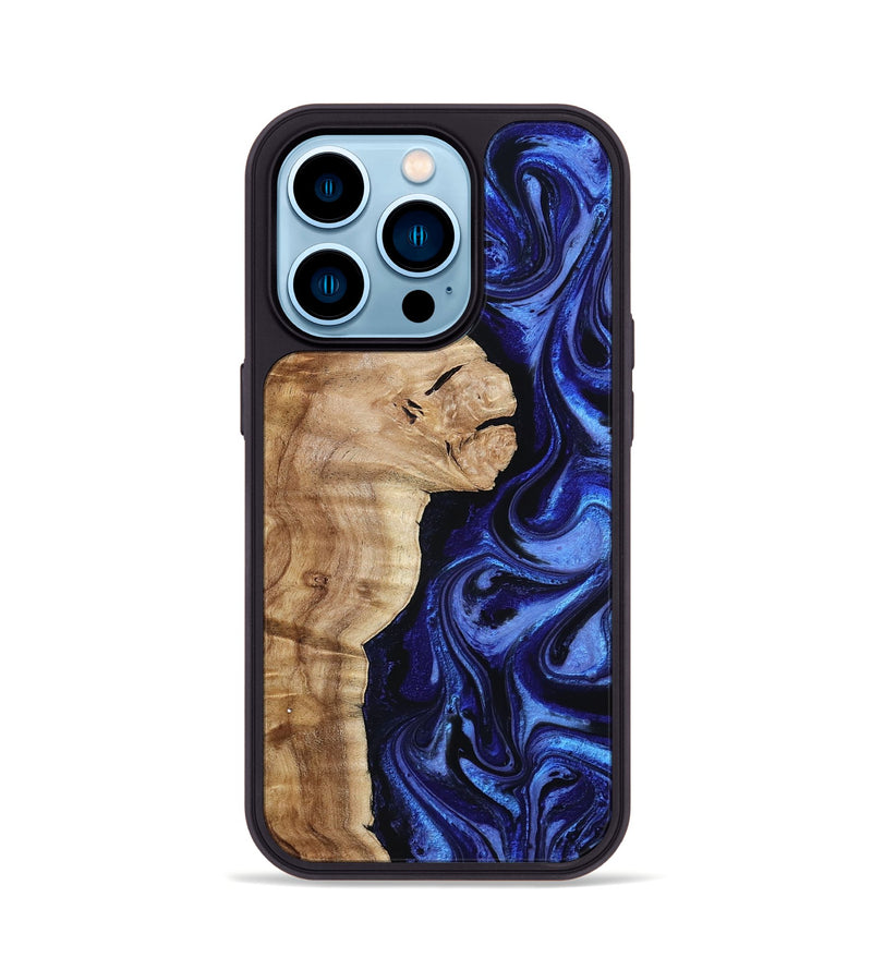 iPhone 14 Pro Wood Phone Case - Maurice (Blue, 801565)