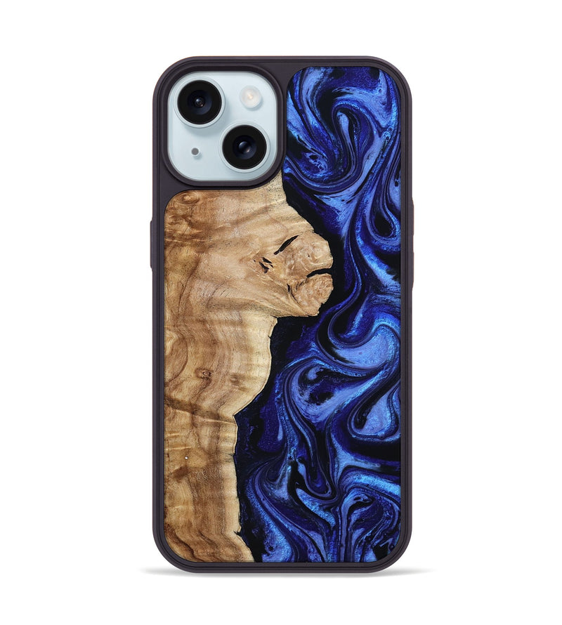 iPhone 15 Wood Phone Case - Maurice (Blue, 801565)