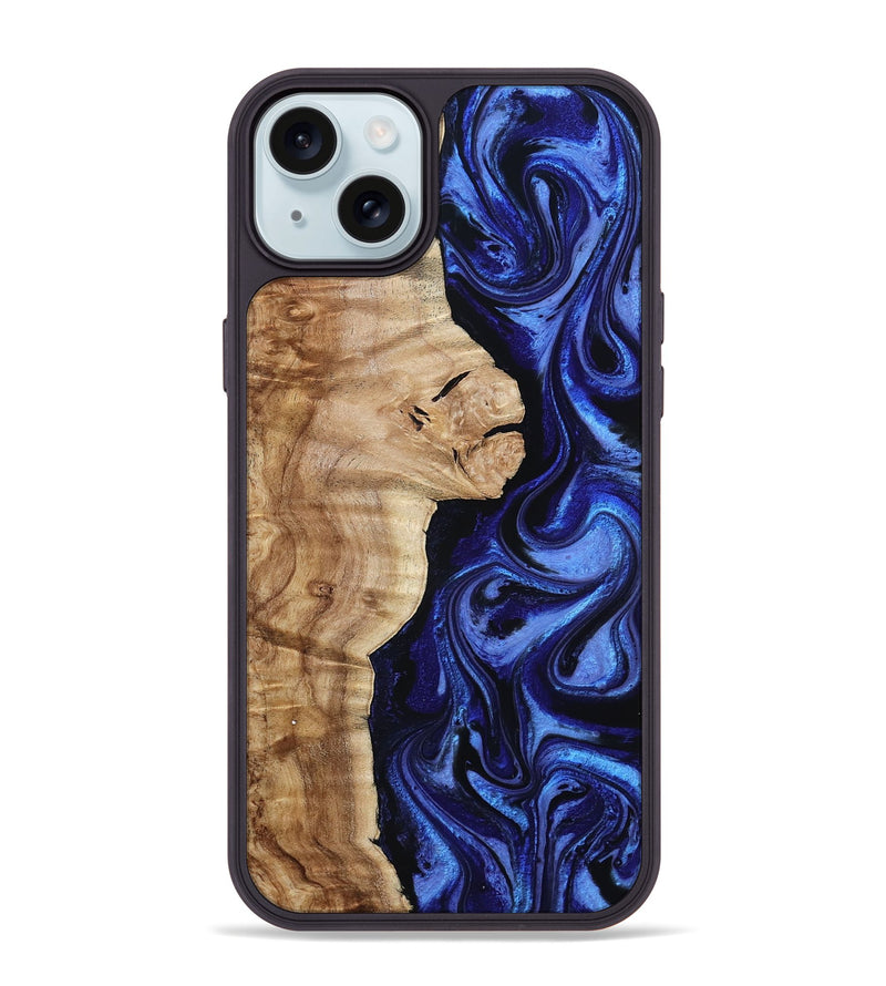 iPhone 15 Plus Wood Phone Case - Maurice (Blue, 801565)