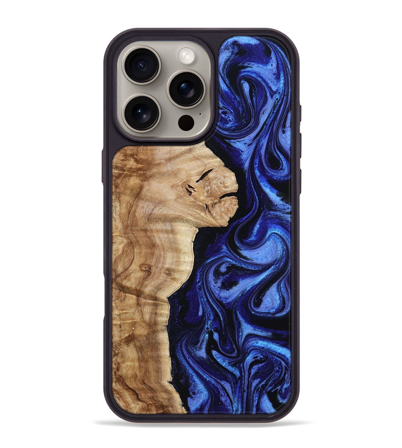 iPhone 16 Pro Max Wood Phone Case - Maurice (Blue, 801565)