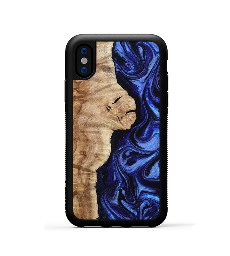 iPhone Xs Wood Phone Case - Maurice (Blue, 801565)