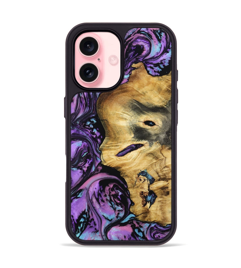 iPhone 16 Wood Phone Case - Brenda (Purple, 801616)