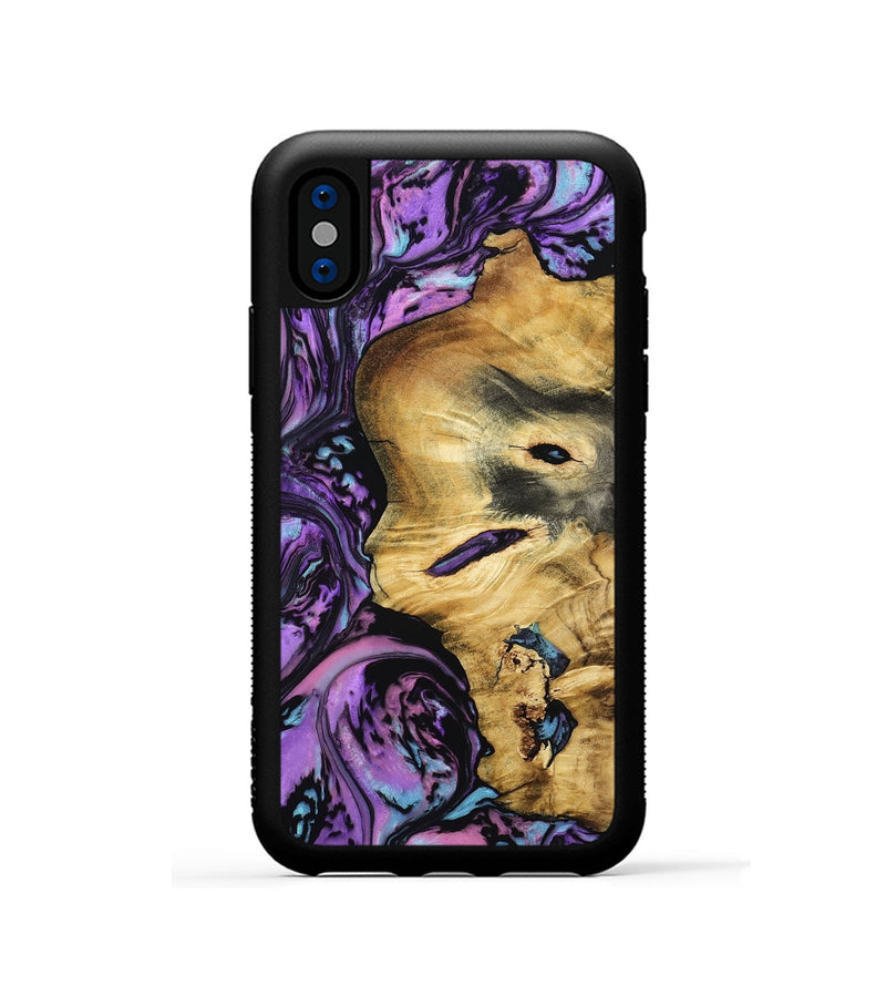 iPhone Xs Wood Phone Case - Brenda (Purple, 801616)
