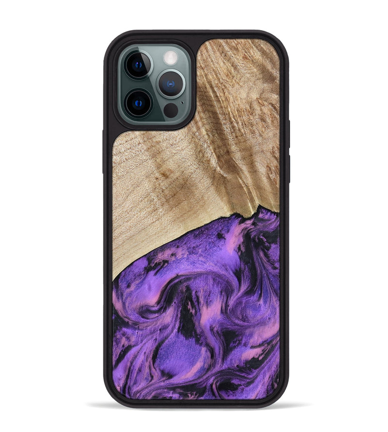 iPhone 12 Pro Max Wood Phone Case - Nanette (Purple, 801618)