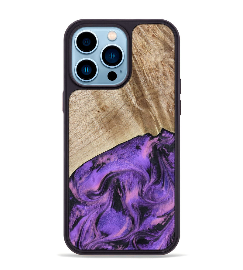 iPhone 14 Pro Max Wood Phone Case - Nanette (Purple, 801618)