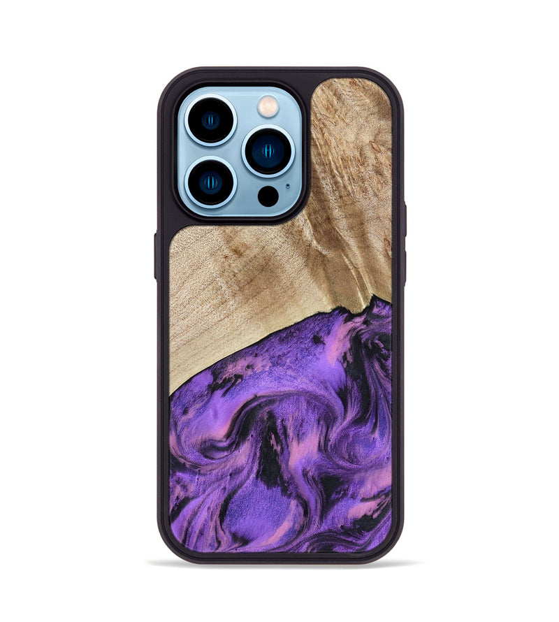 iPhone 14 Pro Wood Phone Case - Nanette (Purple, 801618)